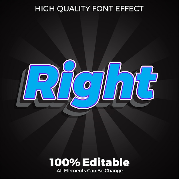 Bold blue with double shadow text style editable font effect