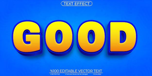 Bold Blue and Yellow Smoooth Good Editable and Scalable Template Vector Text Effect