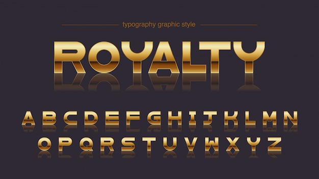 Vector bold bright golden typography