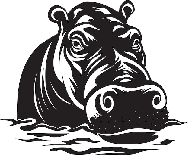 Bold and Colorful Hippo Vector