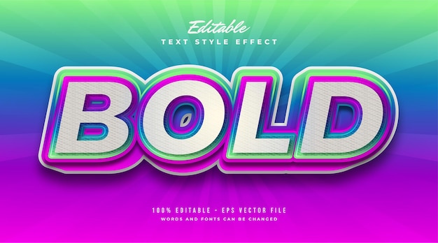 Bold colorful text style with embossed effect. editable text style effect