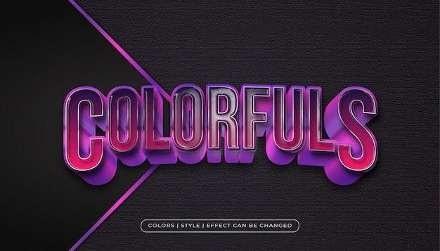 Bold colorful text style with realistic plastic texture