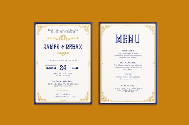 Bold decoria wedding invitation template