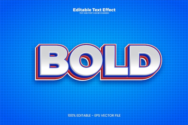 Bold editable text effect in modern trend style