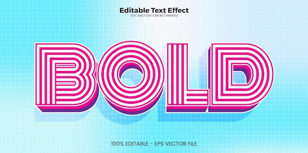 Bold editable text effect in modern trend style