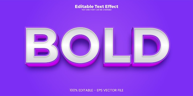 Bold editable text effect in modern trend style
