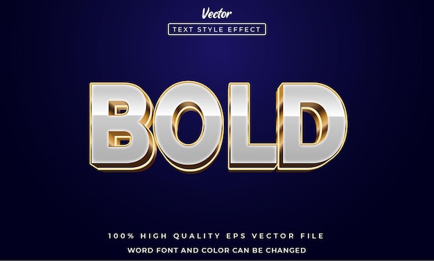 Vector bold editable text effect with 3d style