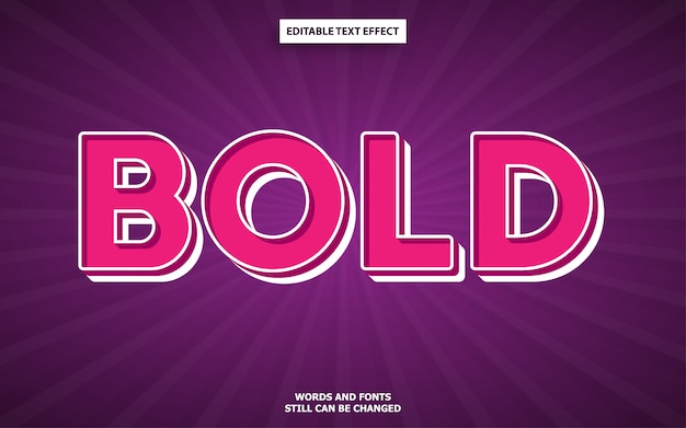 Bold editable text effect