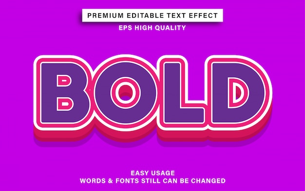 Bold editable text effect