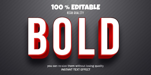 Bold editable text effect