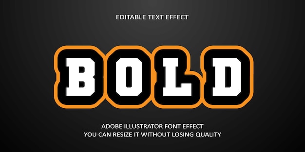 Vector bold editable text font effect