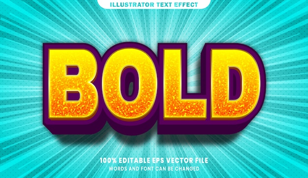 Vector bold  editable text style effect