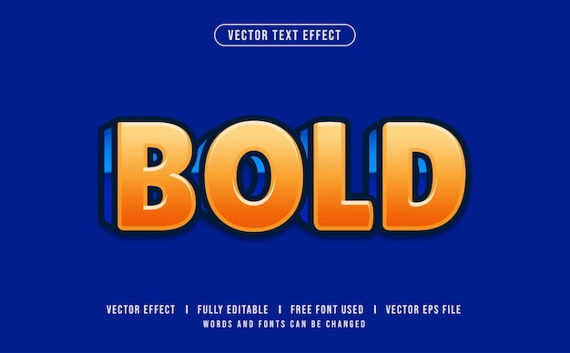 Bold editable vector text effect