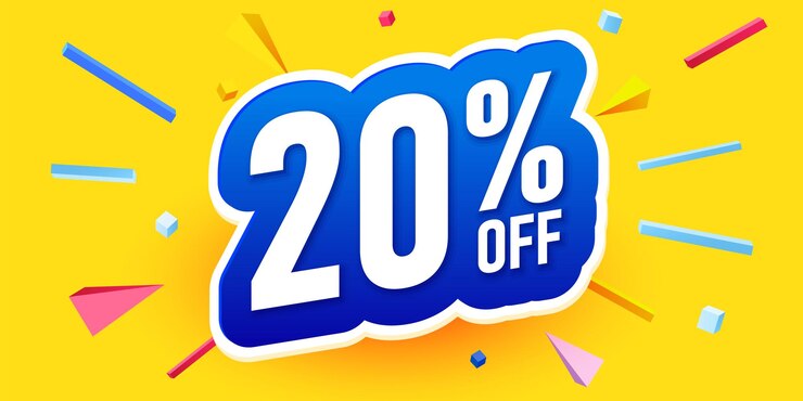 Vector bold font label with text percent off mega sale