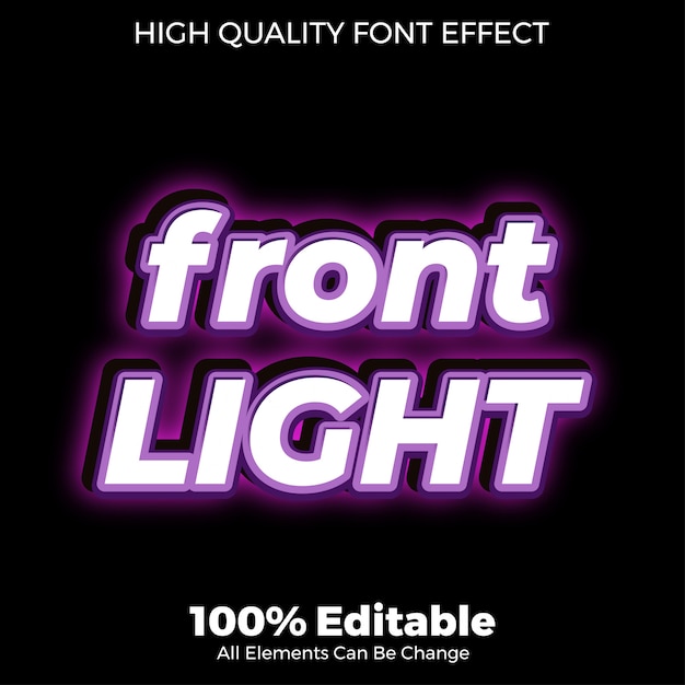 bold front light text style editable font effect