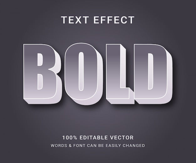 Vector bold full editable text effect