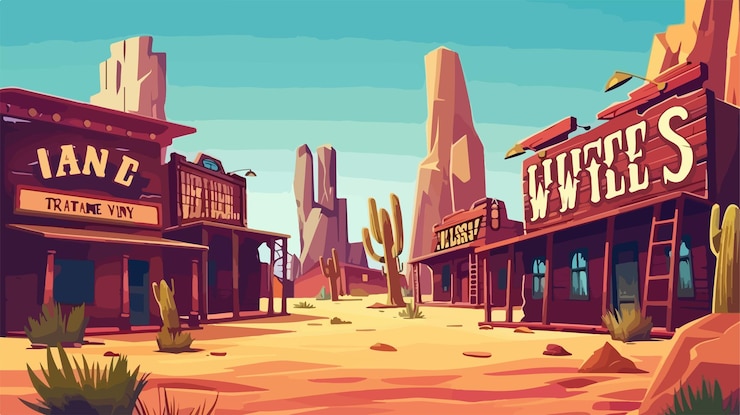 Vector bold geometric wild west american style western theme