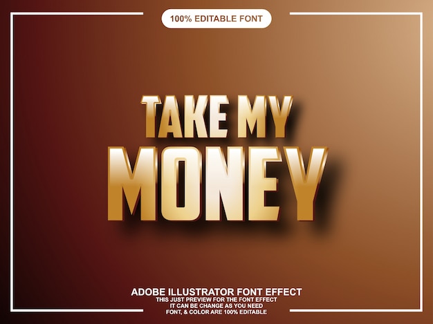 bold gold graphic style illustrator editable typography