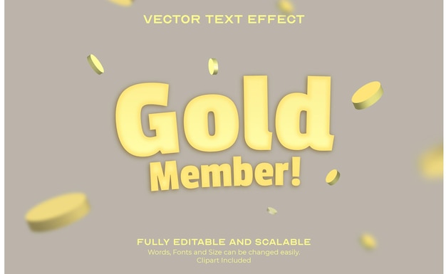 Vector bold gold text