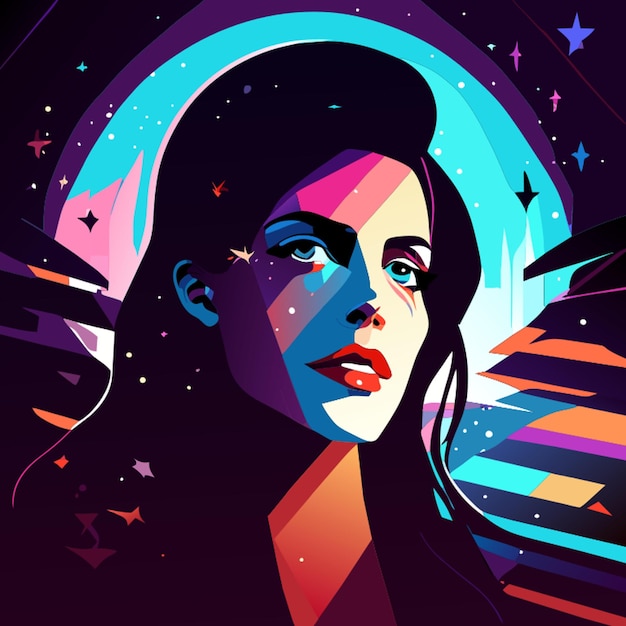 Vector bold graphic illustration amy jackson dark lights nightmare stary night splash arts bokeh photo