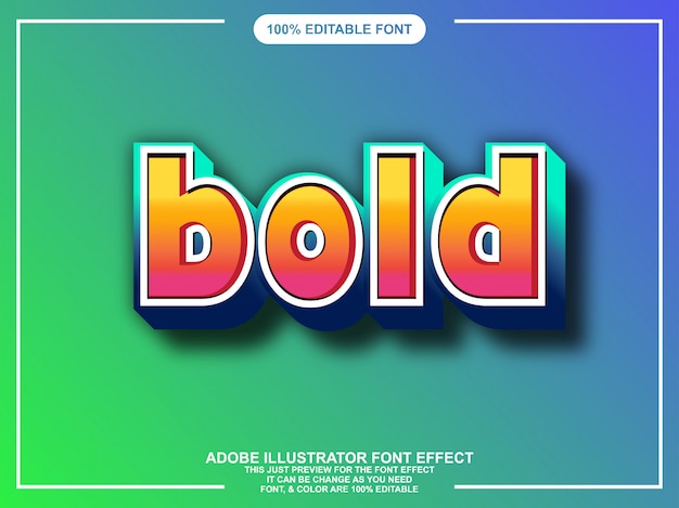 Bold graphic style illustrator editable typography