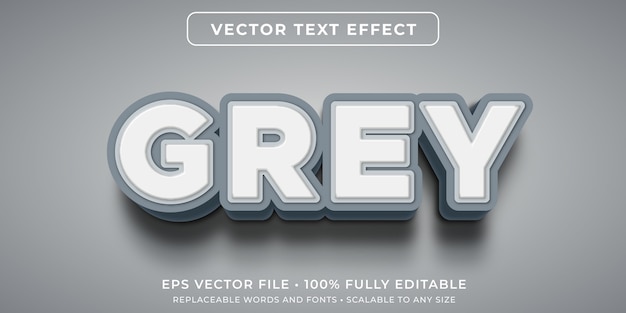 Bold grey editable text effect