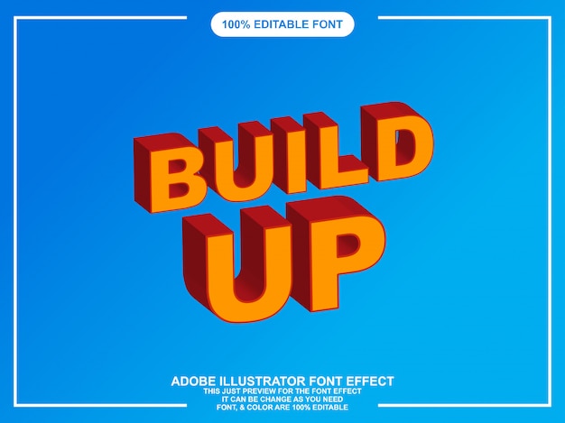 Bold isometric graphic style illustrator editable typography