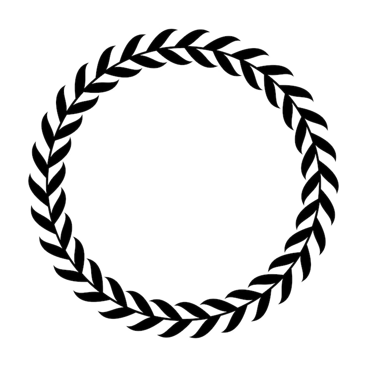 Vector bold laurel wreath zwart en wit circulaire familie frame minimalistisch logo vector