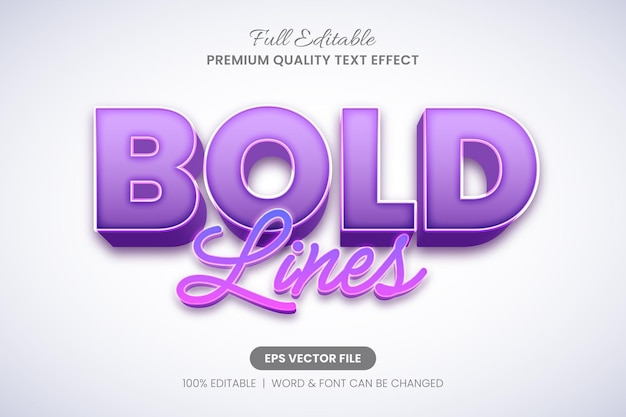 Bold Lines Purple Editable Text Effect Font Style