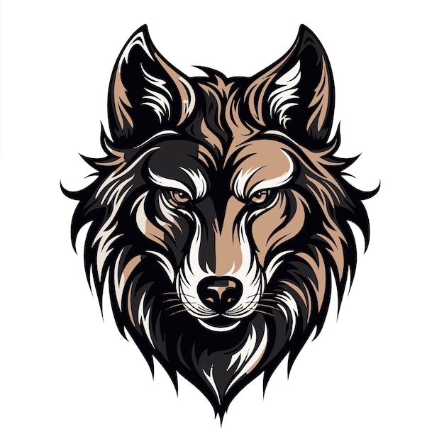 Vector bold and majestic wolf head vector illustration