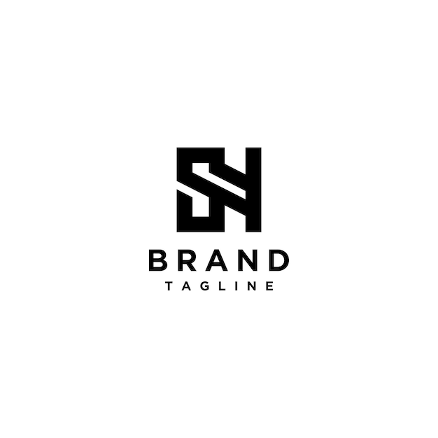 Bold and minimalist logo design connected letters S and H