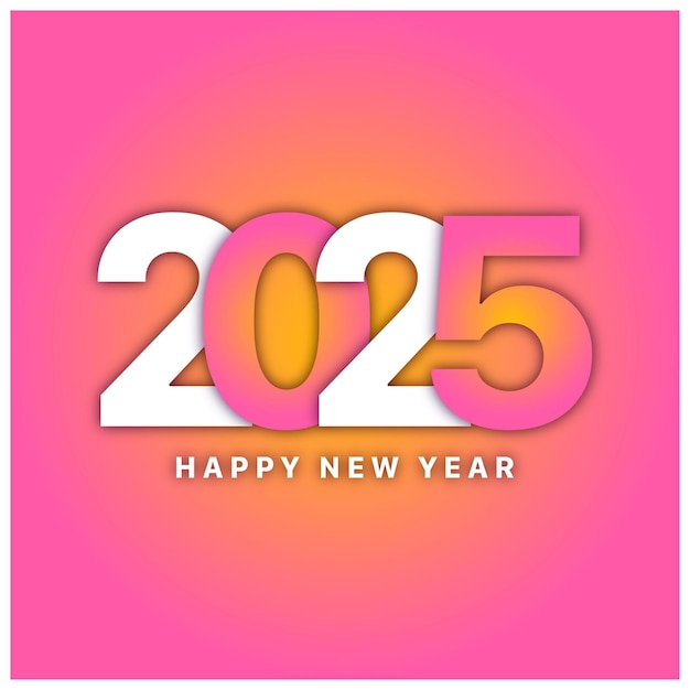 bold and modern happy new year 2025 design stylish new year 2025 typography with vibrant colours