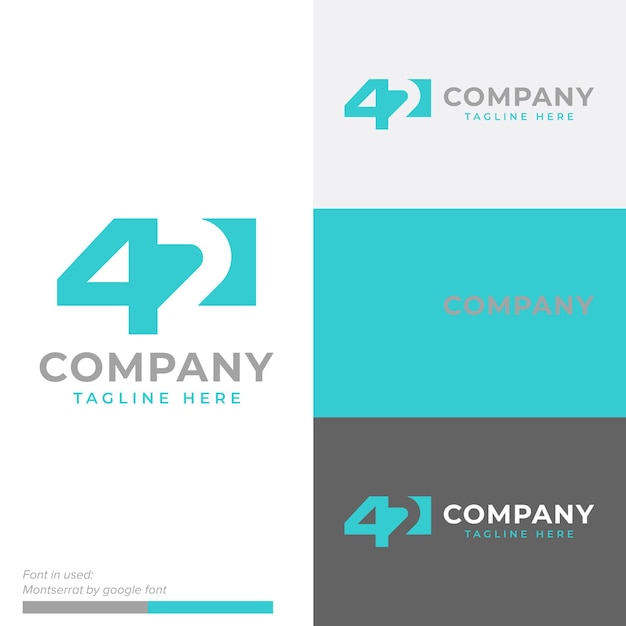 Bold number 42 year anniversary symbol icon flat logo vector design