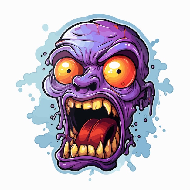 Vector bold outline zombie emoji