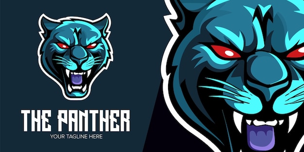 Толстый эмблема Panther Динамический дизайн логотипа для спортивной одежды команд и коллекционных предметов