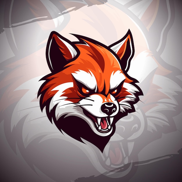 Bold Red Panda Emblem Conquer the Field with a Striking Mascot Logo Design for Sports