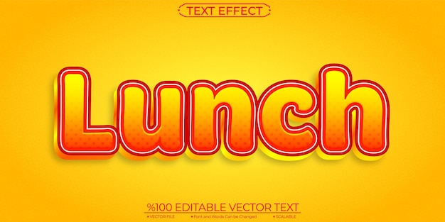 Bold Red and Yellow Fastfood Lunch Editable and Scalable Vector Text Effect