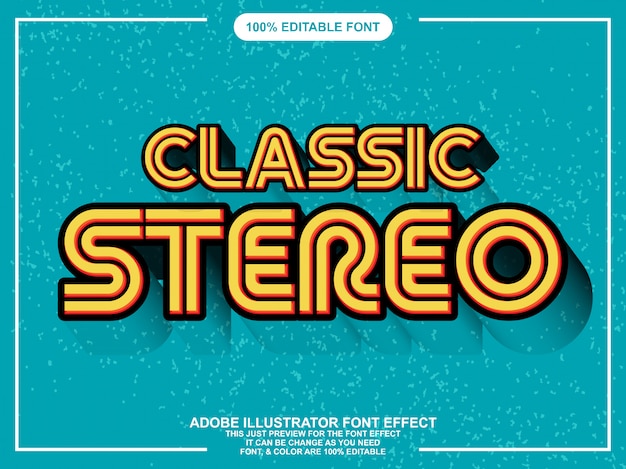 Bold rounded retro text style font effect