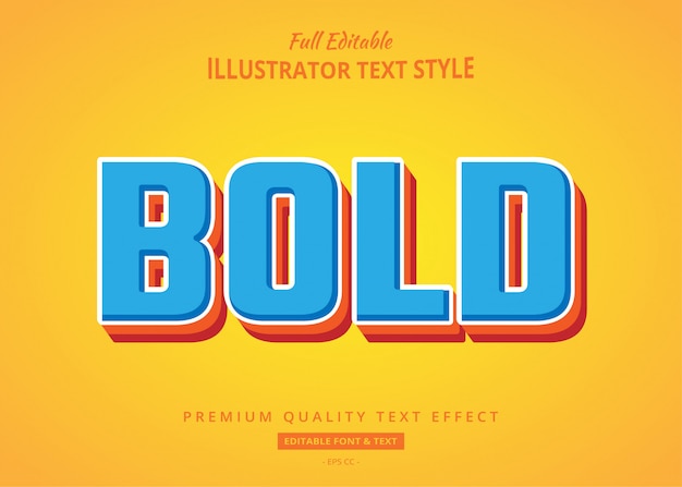 Vector bold solid 3d text style effect