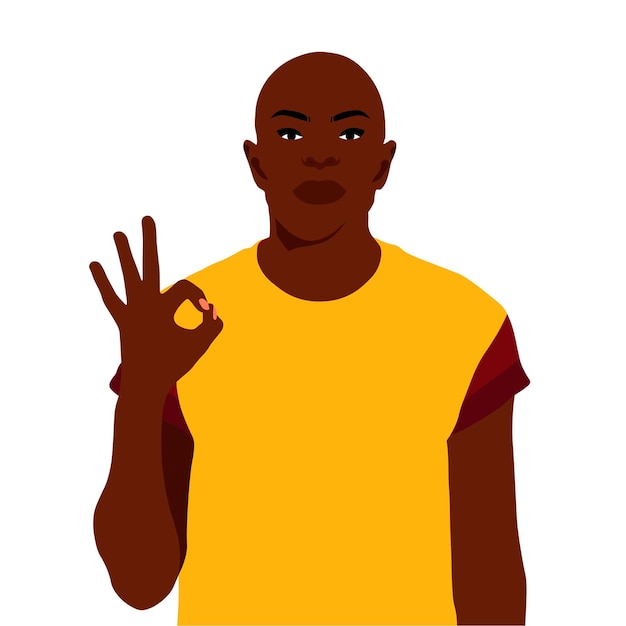 Vector bold stylish black man in elegant art style vector