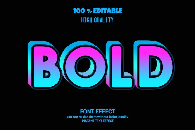 Bold text, editable font effect