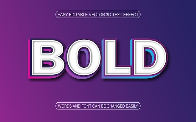 Vector bold text effect editable design