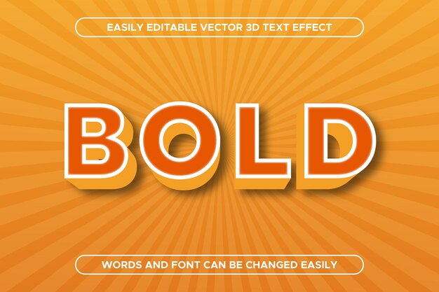 Bold text effect vector editable template