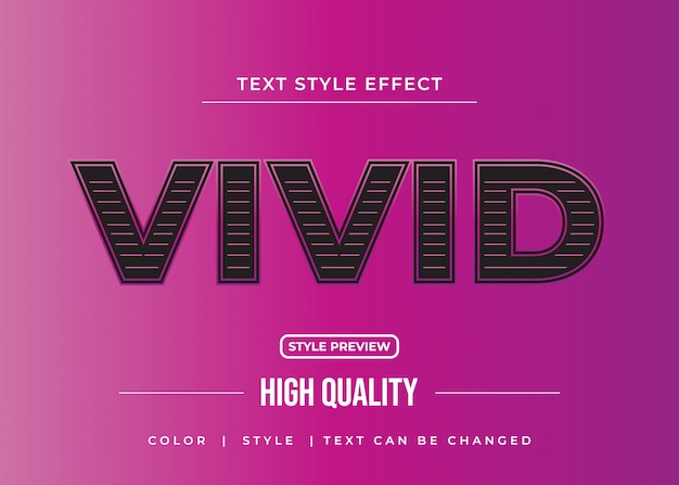 Vector bold text style with purple line effect