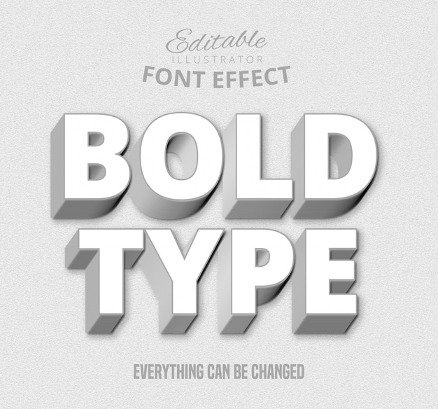 Bold type text, editable text effect