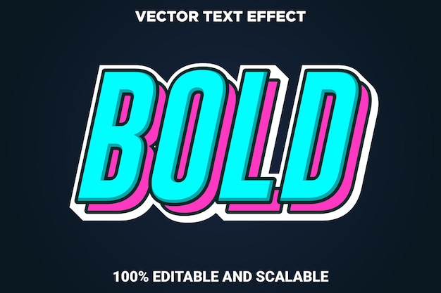 Bold Vector Text Effect Volledig bewerkbaar element en lettertype 3D Vector Text Effect