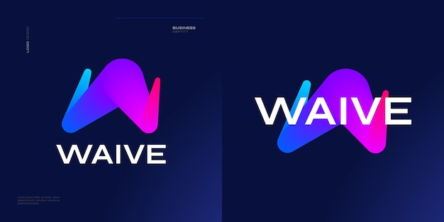 Bold and vibrant letter w logo design con gradiente colorato concept w logo con stile blend