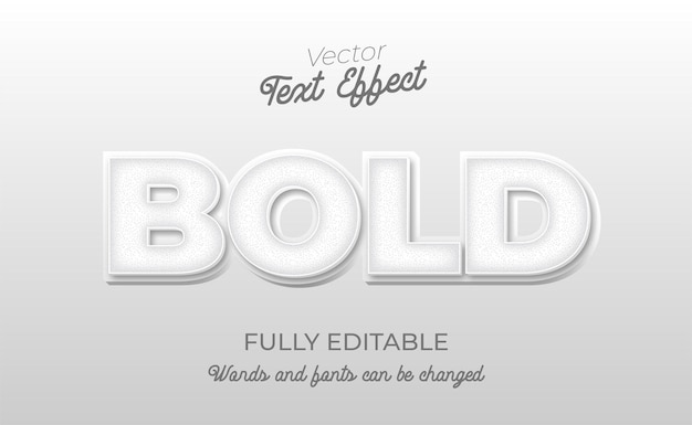 Bold white editable text effect