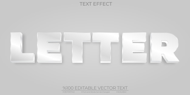 Редактируемый и масштабируемый векторный текстовый эффект жирной белой буквы