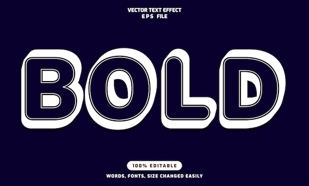 Bold words editable 3d text effects template stylish font vector illustration